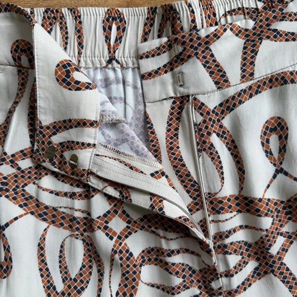 NWOT Richard Allen X H&M Wide Leg Crop Pants SZ 8 Serpent Snake Classic Casual - Picture 3 of 10